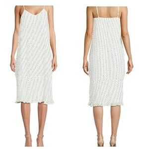 WALTER BAKER Dress Medi Slip Lonnie pleated polka-dot chiffon size small